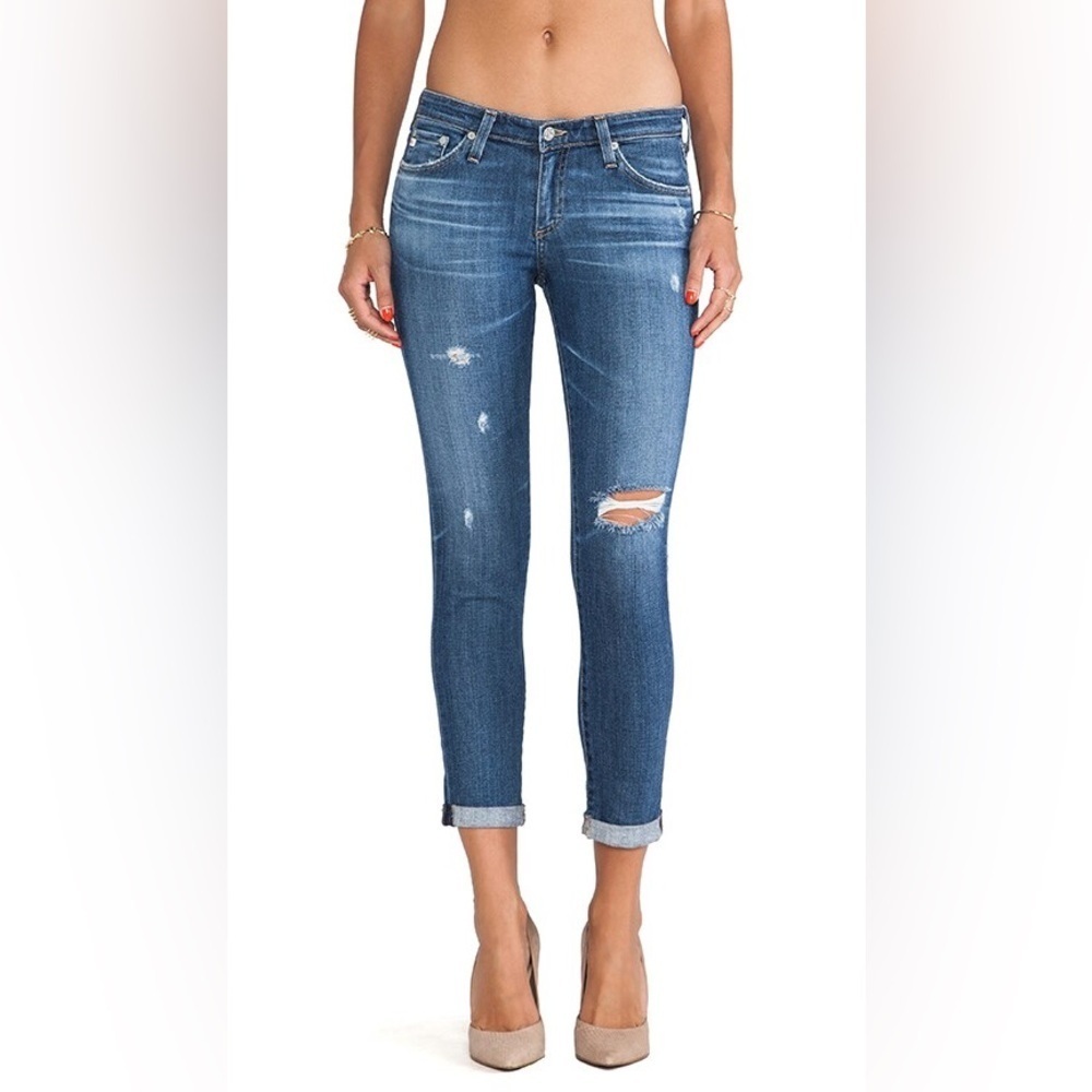 AG Adriano Goldschmied Blue Stilt Roll-up Cigarette Roll-up Jeans Size 27 Denim